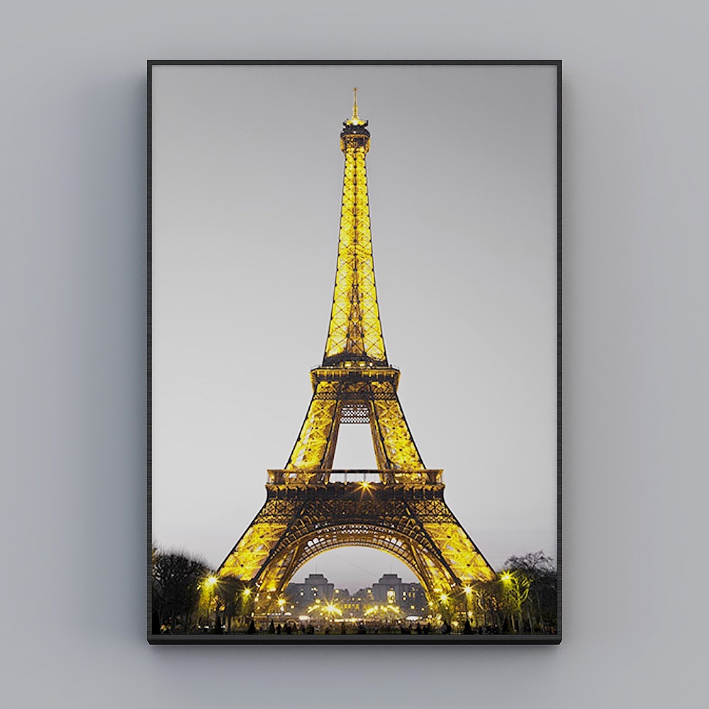 Eiffel Tower Night Sky 3D model