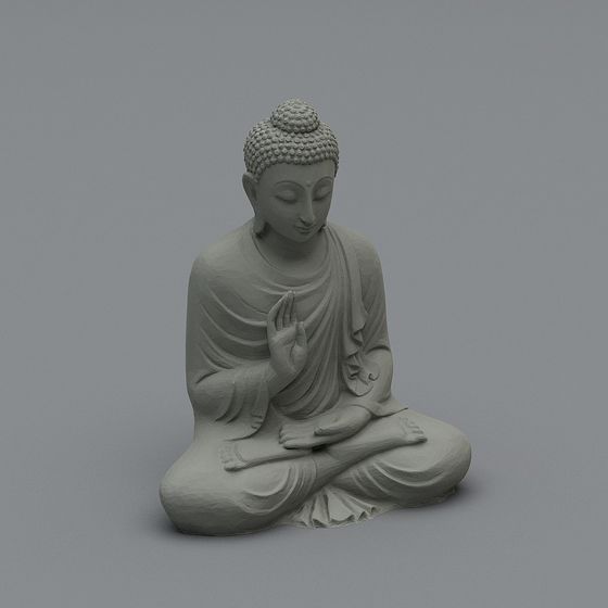 Zen Buddha 3D model with Low Polygon Design