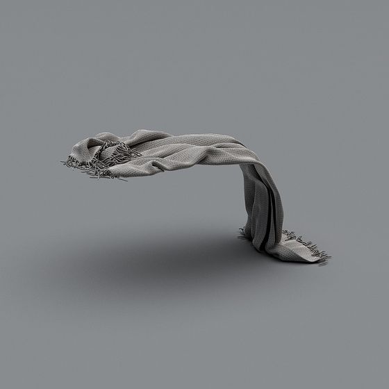 Elegant Low Poly Scarf 3D Model