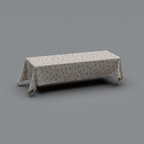 Elegant Gray Small Tablecloth 3D Model for Table Settings