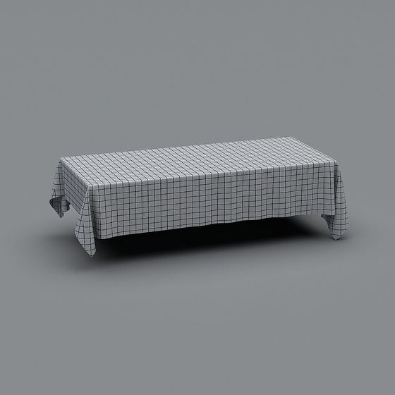 Geometric Grid Tablecloth 3D Model