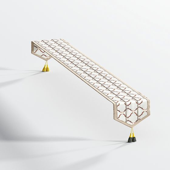 Streamlined Bench 3D model for Modern Design