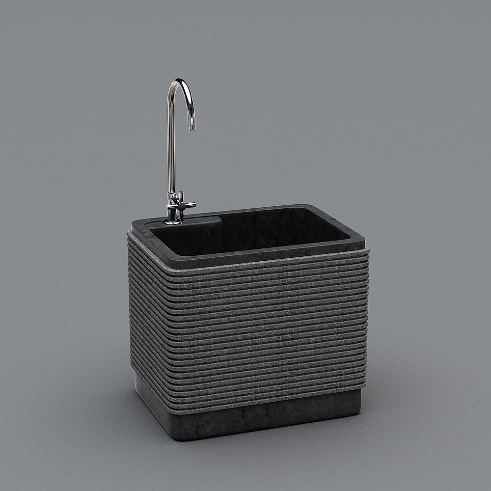 Modern floor mop basin-marble basin