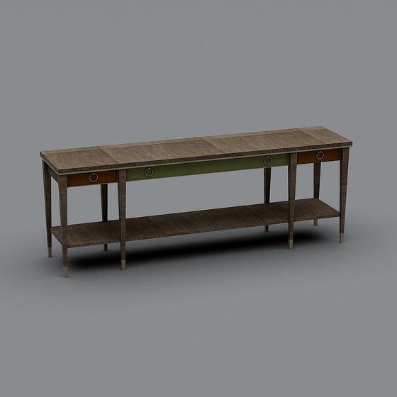 Retro Long Table 3D model