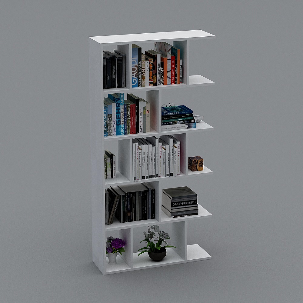 Modern Minimalist Bookshelf 3D model