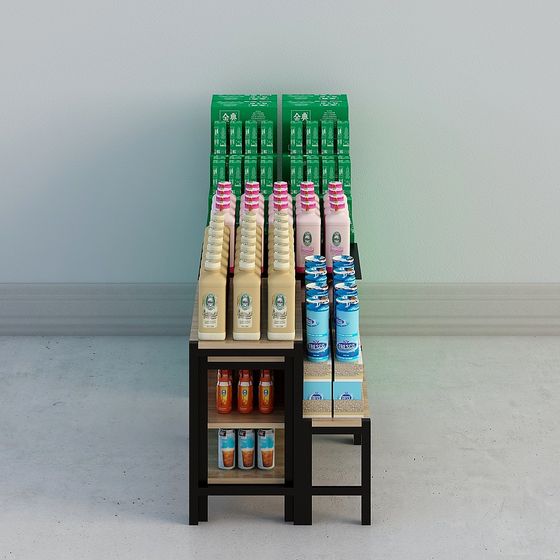 Stylish Low-Polygon Retail Shelf 3D model Design