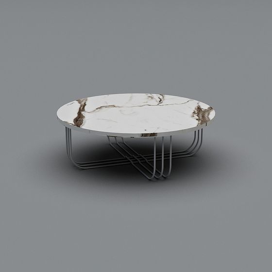 Stylish Marble Round Table 3D model