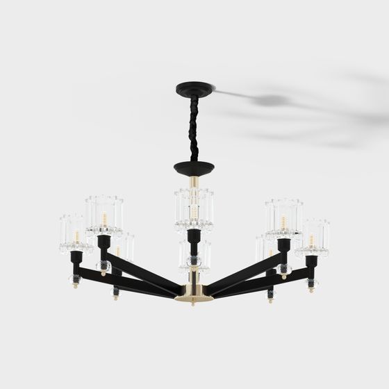 Art Deco Crystal Chandelier 3D model