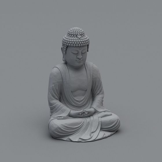 Meditative Buddha Low Poly 3D Model