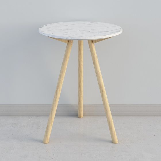 Nordic Marble Round Table 3D model