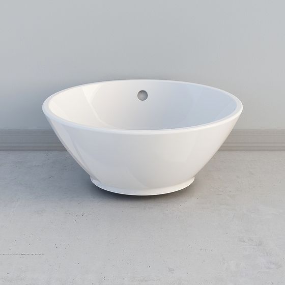 Sleek Round Sink 3D model for Creative Projects