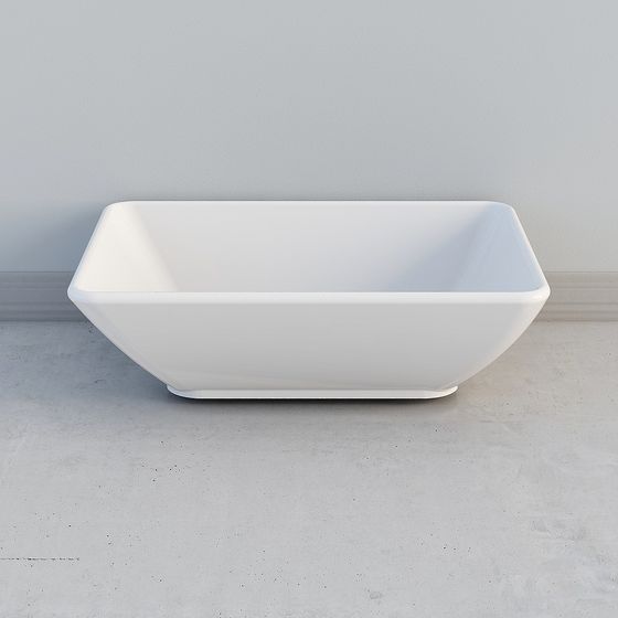 Elegant Square Sink 3D model for Modern Interiors