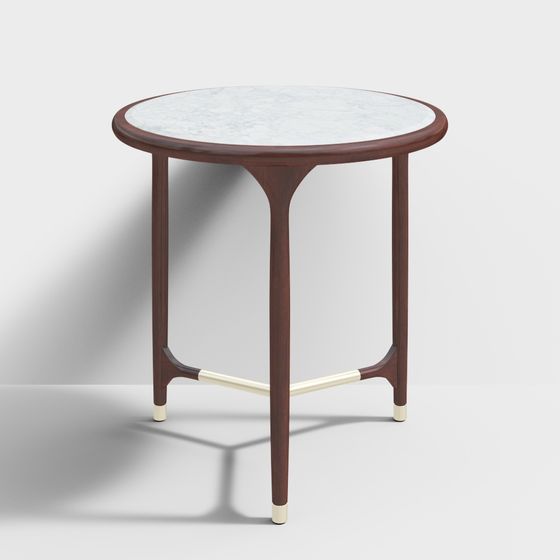 Marble Top Round Table 3D model