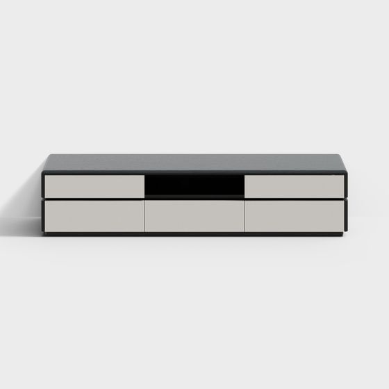 Sleek Low-Poly TV Stand 3D model