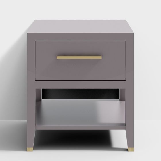 Modern Minimalist Nightstand 3D Model