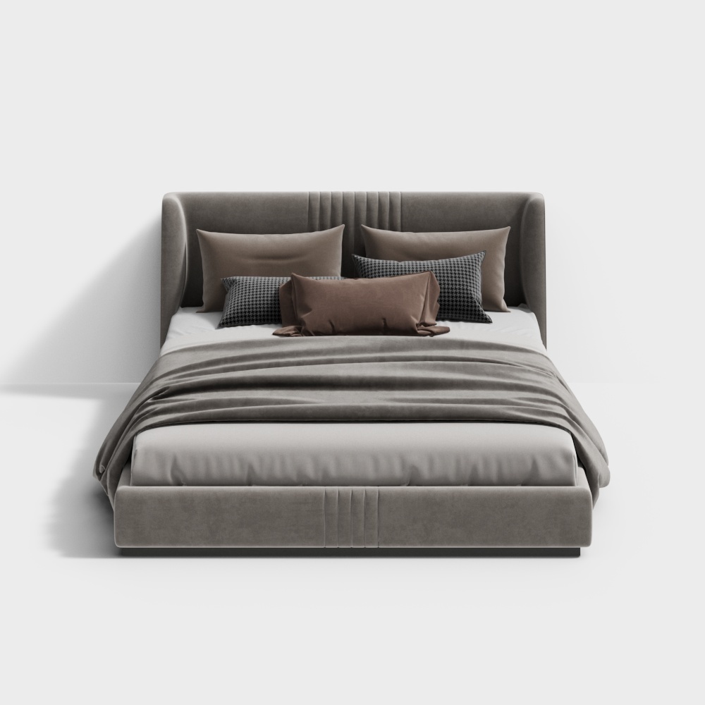 Elegant Low-Polygon Bed 3D model for Modern Interiors