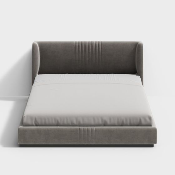 Stylish Low-Polygon Bed 3D model for Modern Interiors