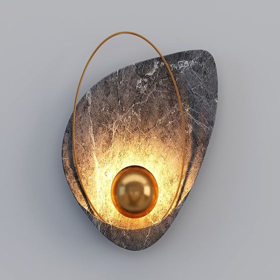 Sophisticated Marble Wall Lamp 3D model for Various Spaces