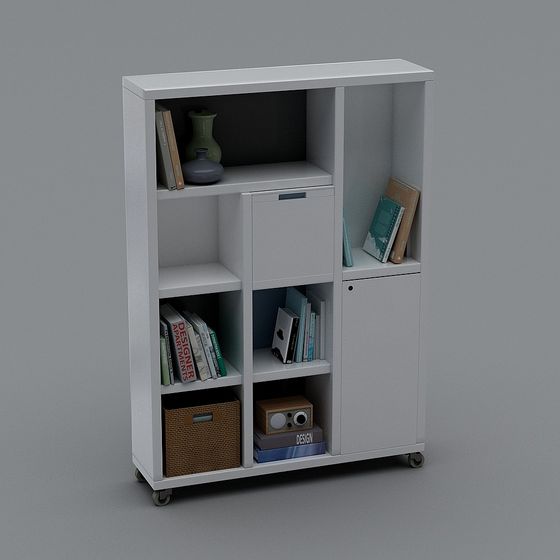 Modern Mobile Bookshelf 3D model