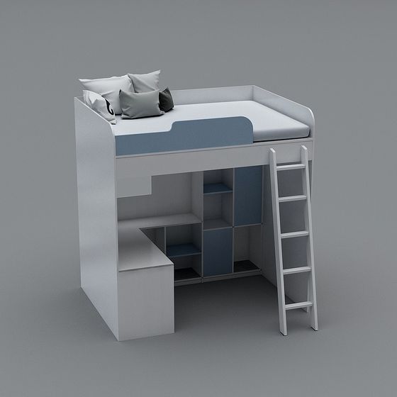 Urban Loft Bed 3D model