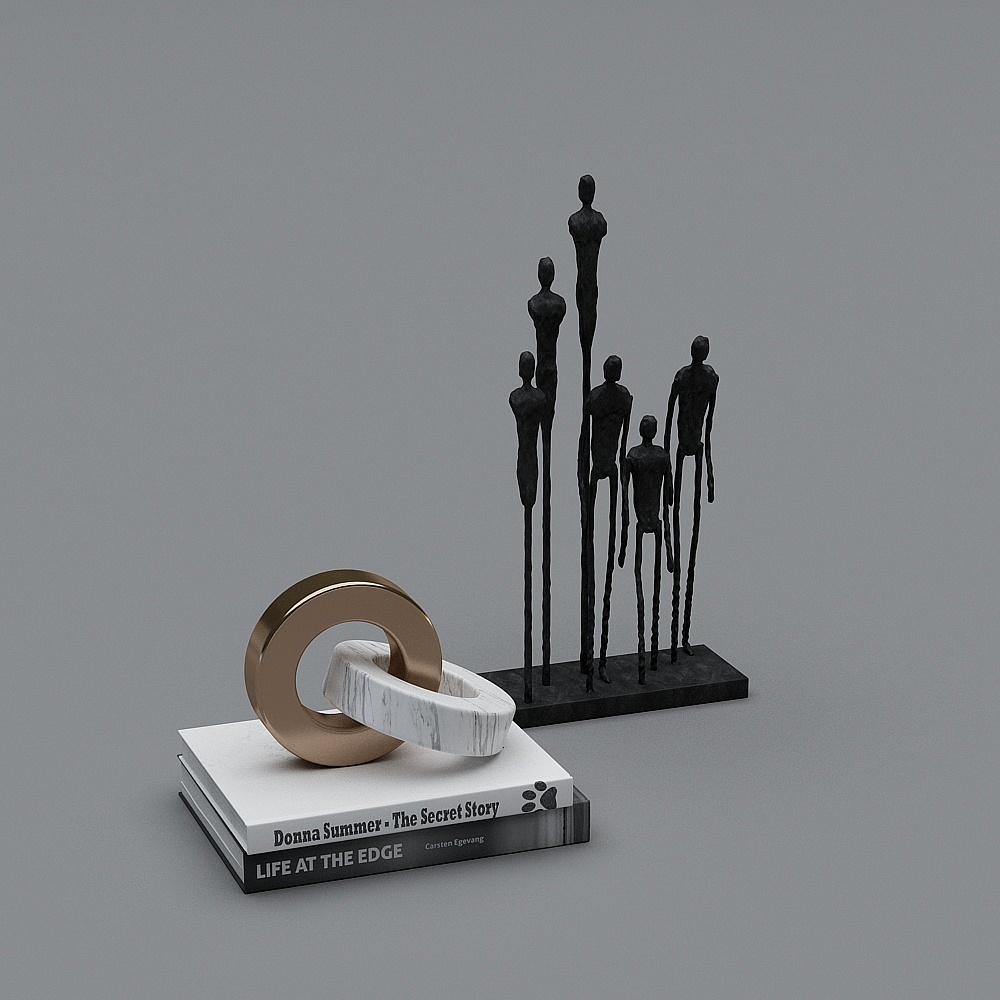 Abstract Crowd Sculpture 3D model
