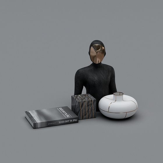 Elegant Low Poly Black Sculpture 3D model