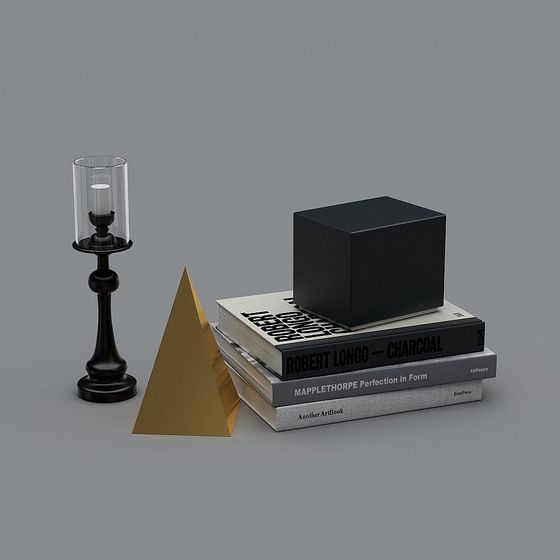 Elegant Low-Poly Candle Holder 3D model