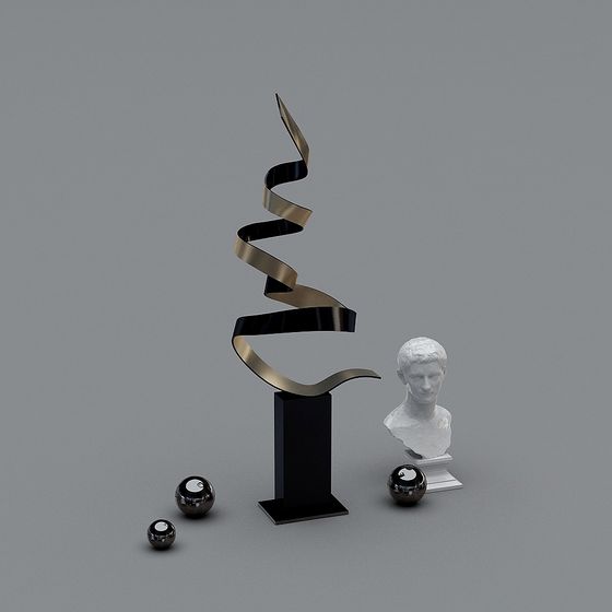 Elegant Spiral Sculpture 3D model