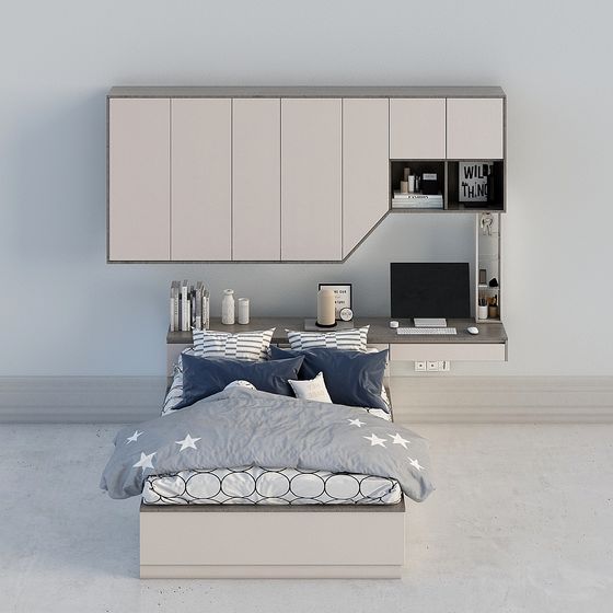 Lit et bureau cabinet pour enfants