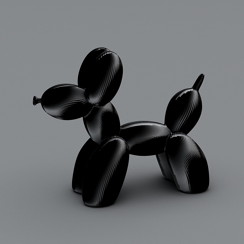 Black Balloon Dog 3D Model for Creative Projects