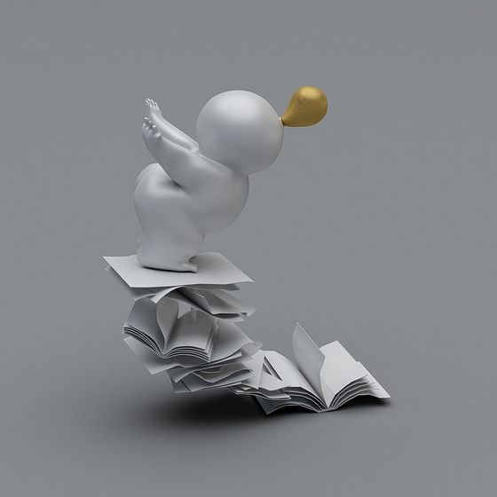 Whimsical Balloon Boy 3D model with Playful Elegance