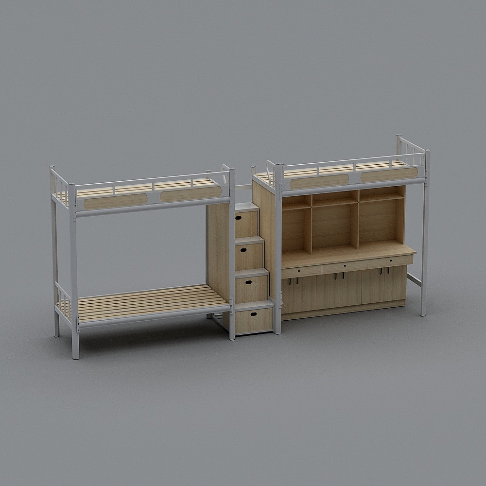 Three-person stepping on and off the bed