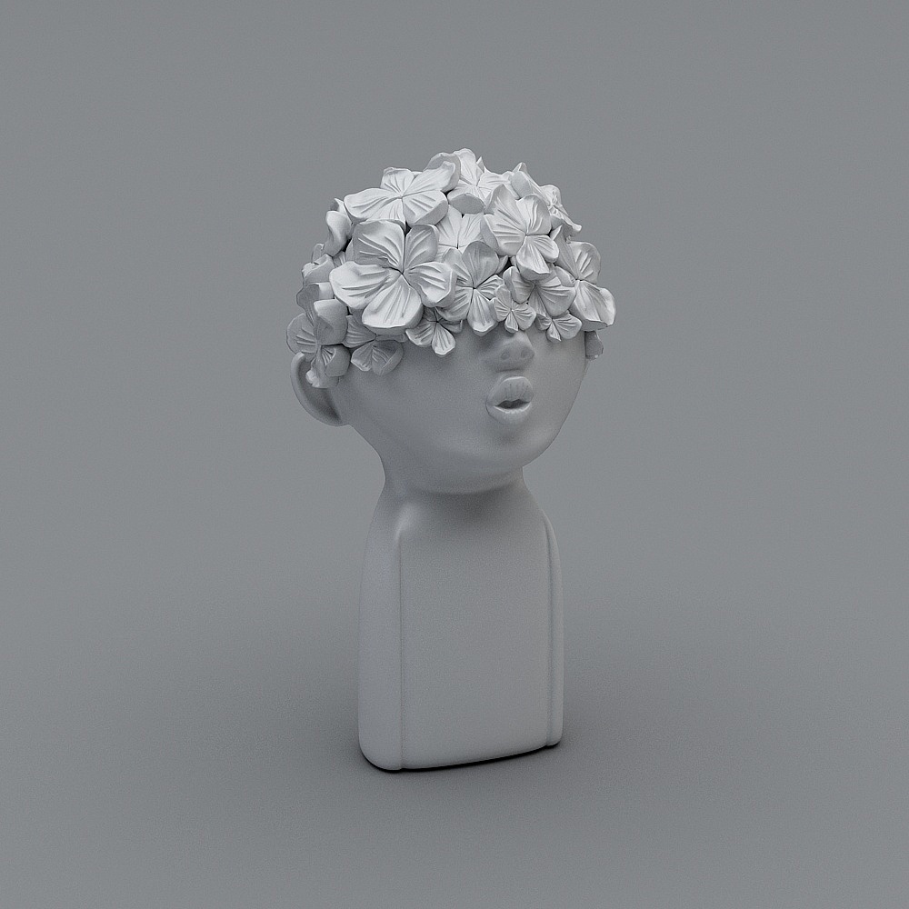 Flower Crown Girl 3D model