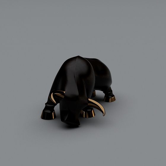 Low-Poly Black Bull 3D model
