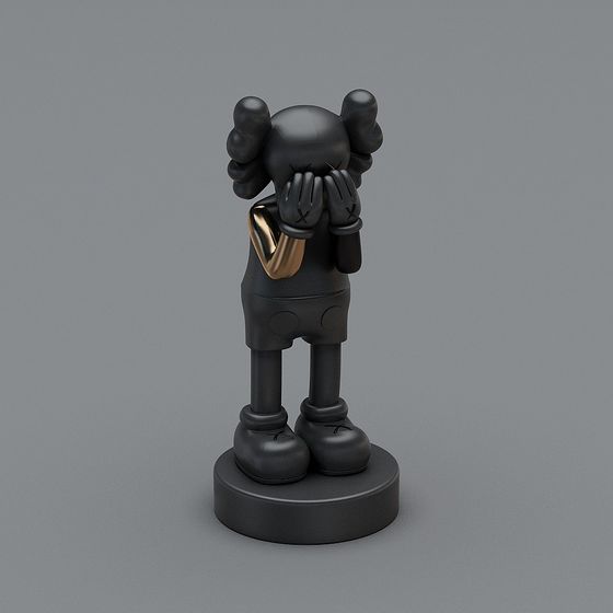Sad KAWS Low Poly 3D model