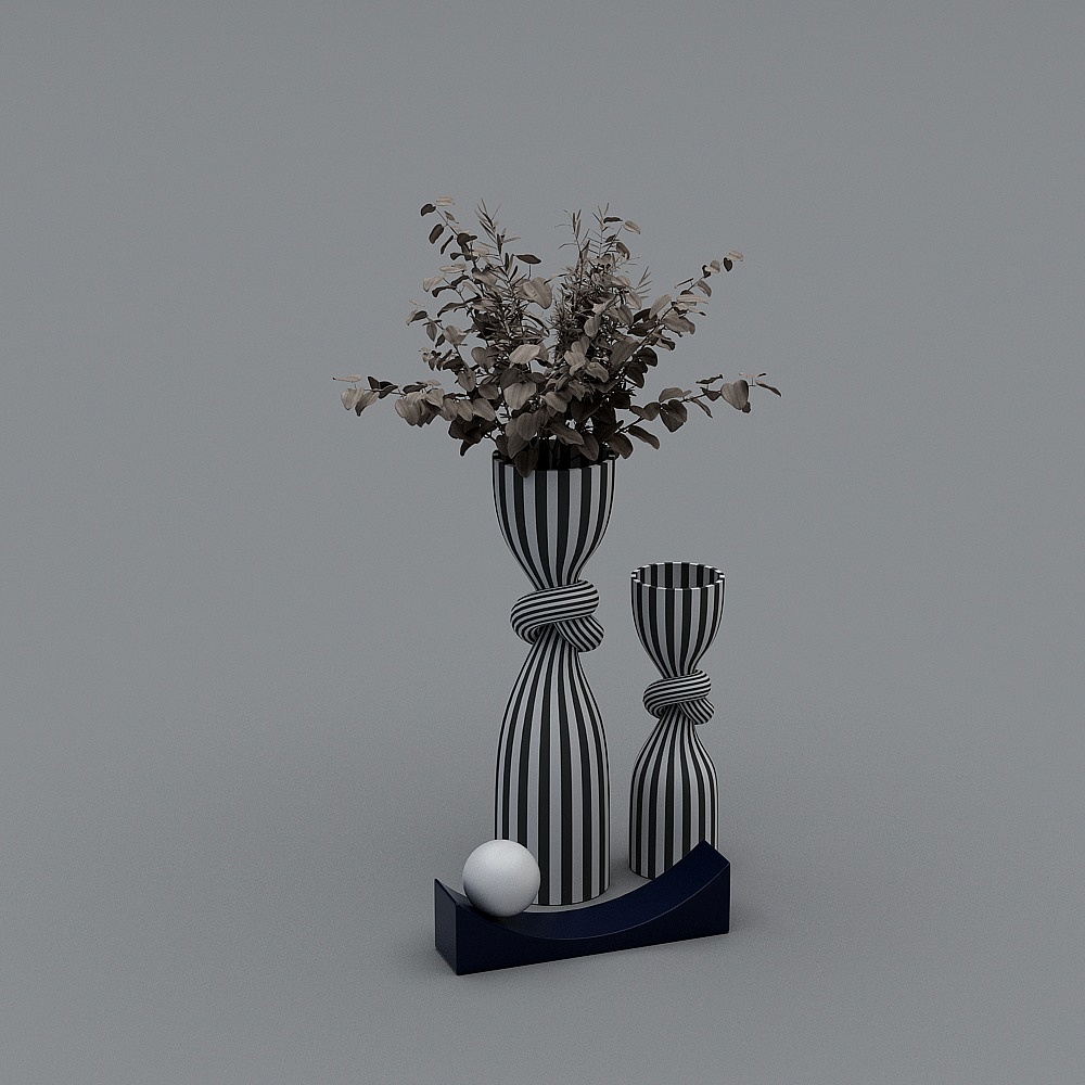 Modern hay striped vase sculpture ornaments