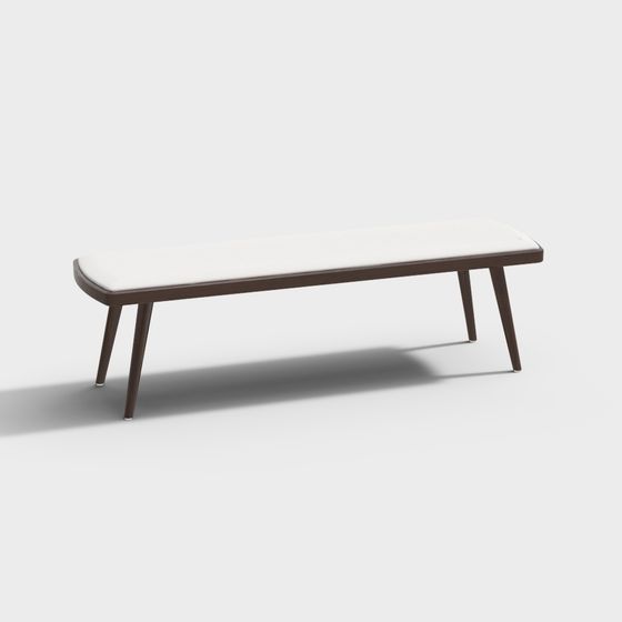 Mid-Century Bench 3D model