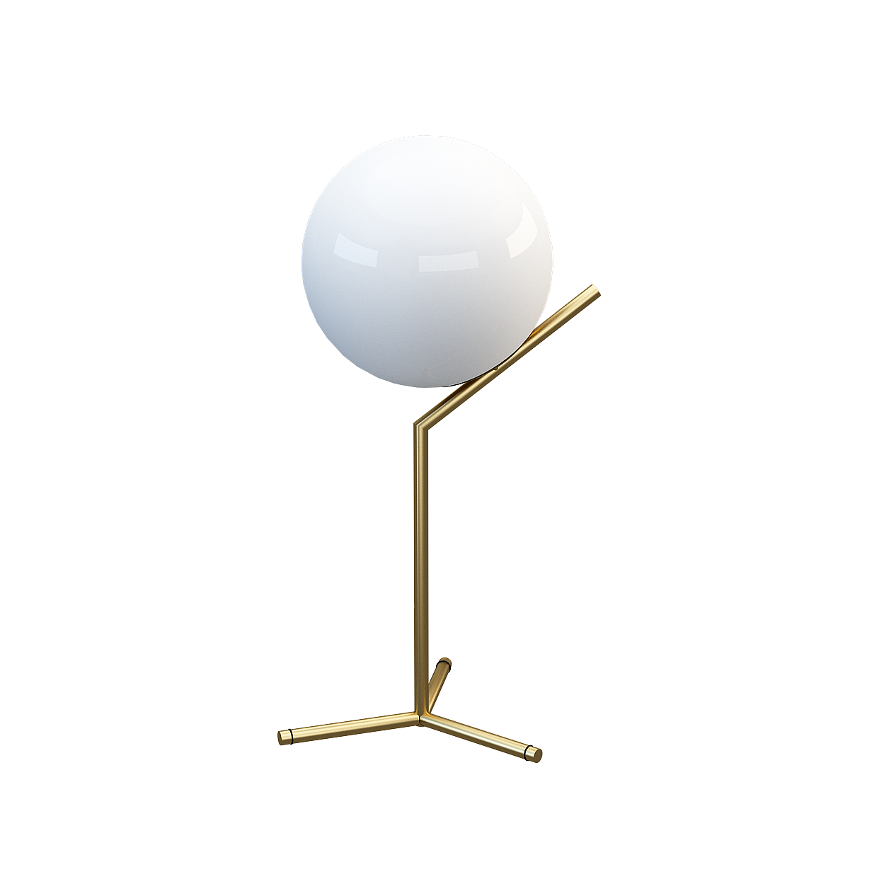 Elegant Modern Sphere Lamp 3D Model – Gold and Glass Design