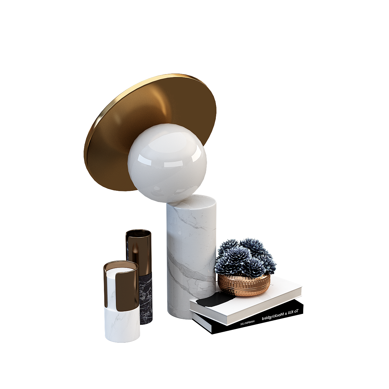 Elegant Low-Poly 3D Model with Geometric Elements