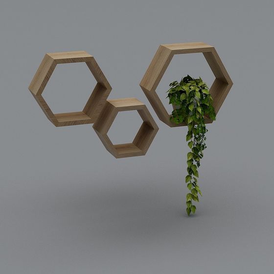 Hexagonal Wall-Mounted Planter 3D model