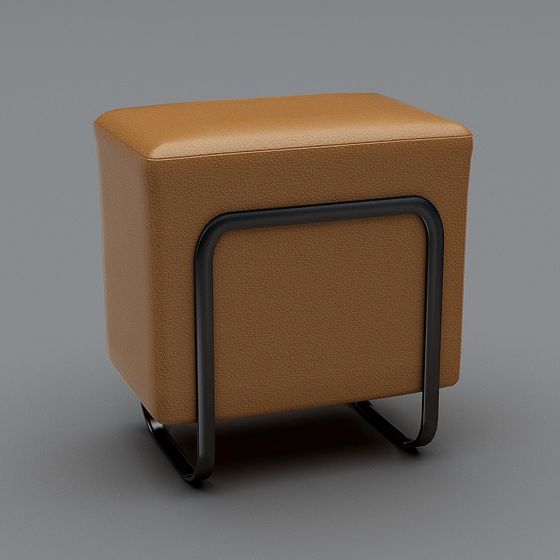 Leather Stool 3D model for Modern Interiors