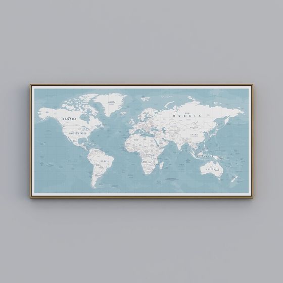 Detailed Low-Poly World Map 3D Model