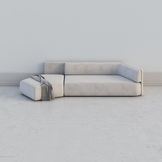 Stylish Modern Sofa 3D model for Minimalist Interiors