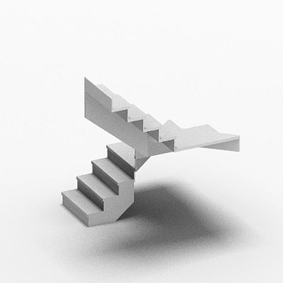 Sleek White Staircase 3D Model