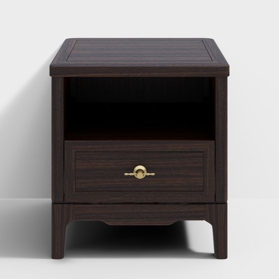 Elegant Low-Poly Wooden Sideboard 3D model