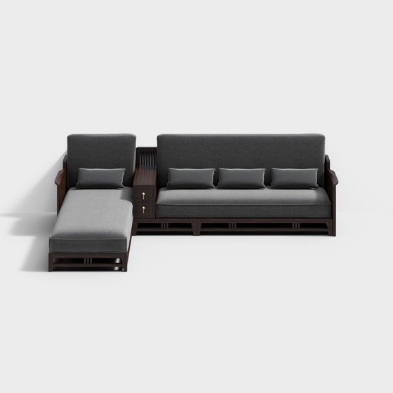 Elegant Minimalist Sofa 3D model for Modern Interiors