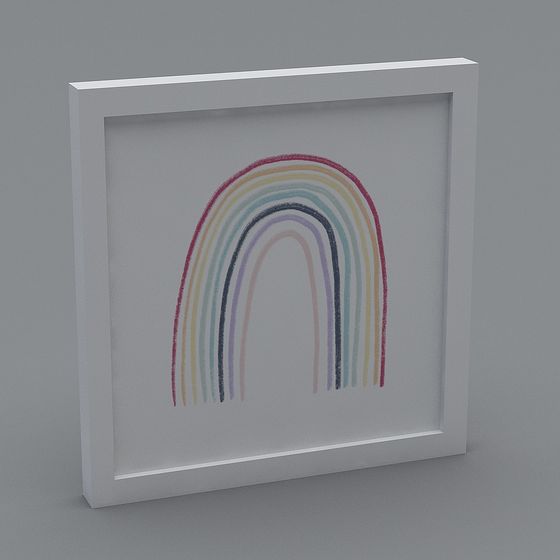 Rainbow Frame 3D model for Creative Projects