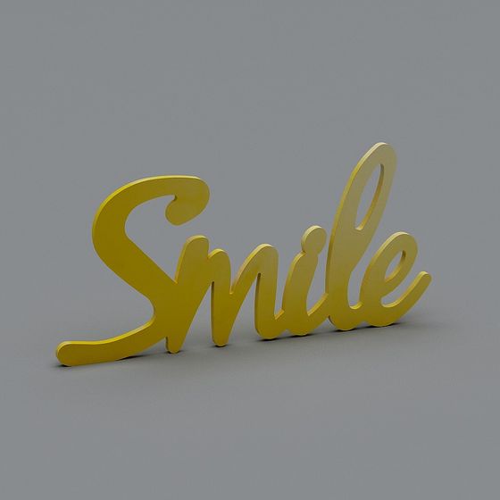Golden Smile 3D Model for Creative Projects