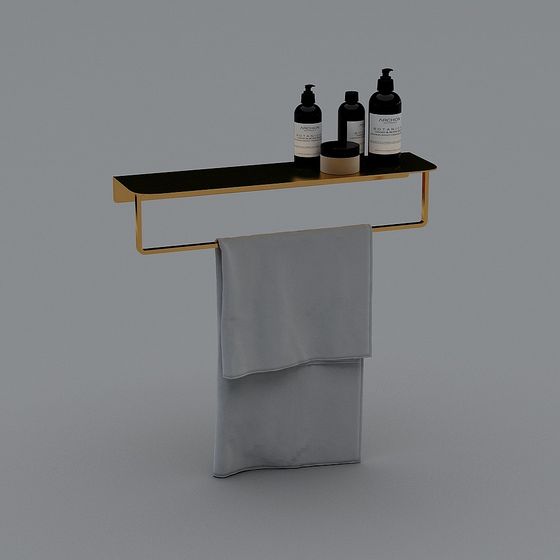Stylish Bathroom Shelf 3D model for Elegant Interiors