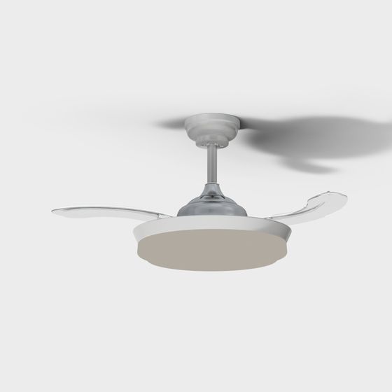 Elegant Low-Poly Ceiling Fan 3D model